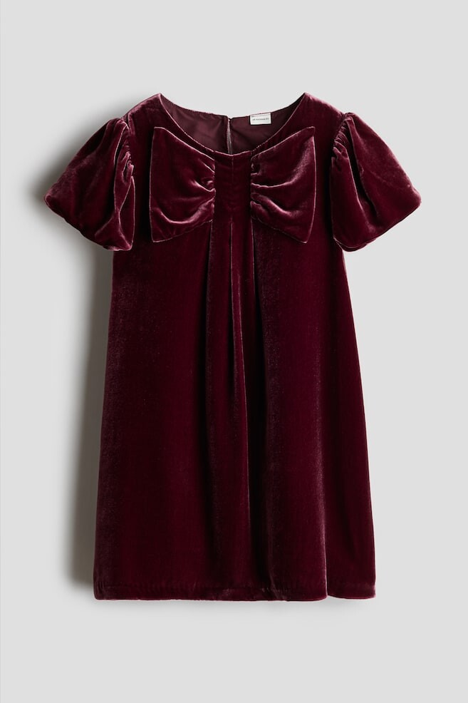 Бархатное платье из смесового шелка H&M, красный — фото 4