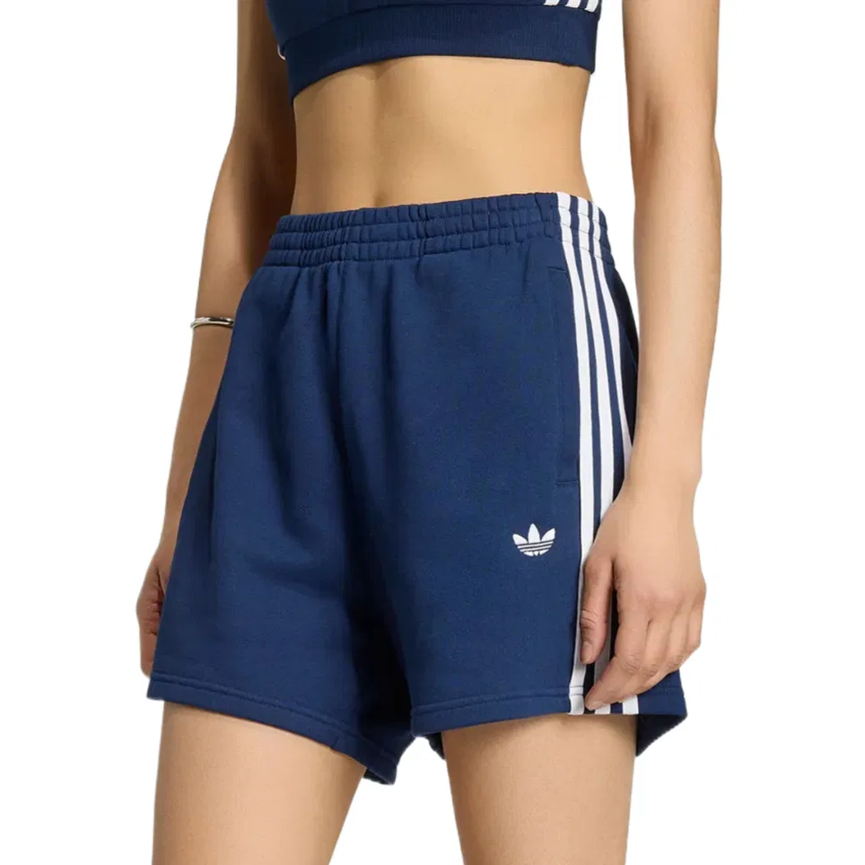 Шорты повседневные Adidas Originals темно-синие с белым — фото 4