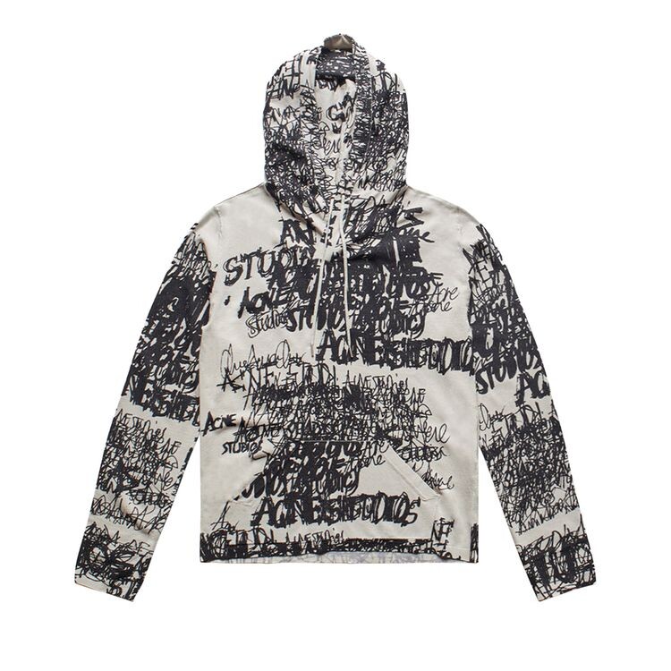 

Топ Acne Studios Hooded Printed Top Grey, серый