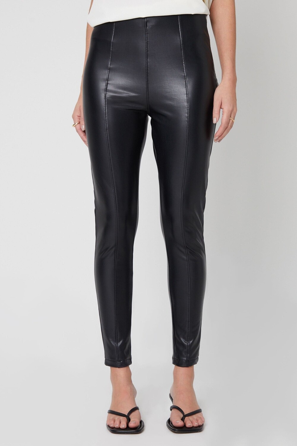 

Полиуретановые леггинсы из искусственной кожи Threadbare, черный