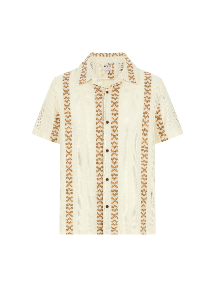 

Рубашка на пуговицах классического кроя GUESS Dobby, цвет Cream/Champagne