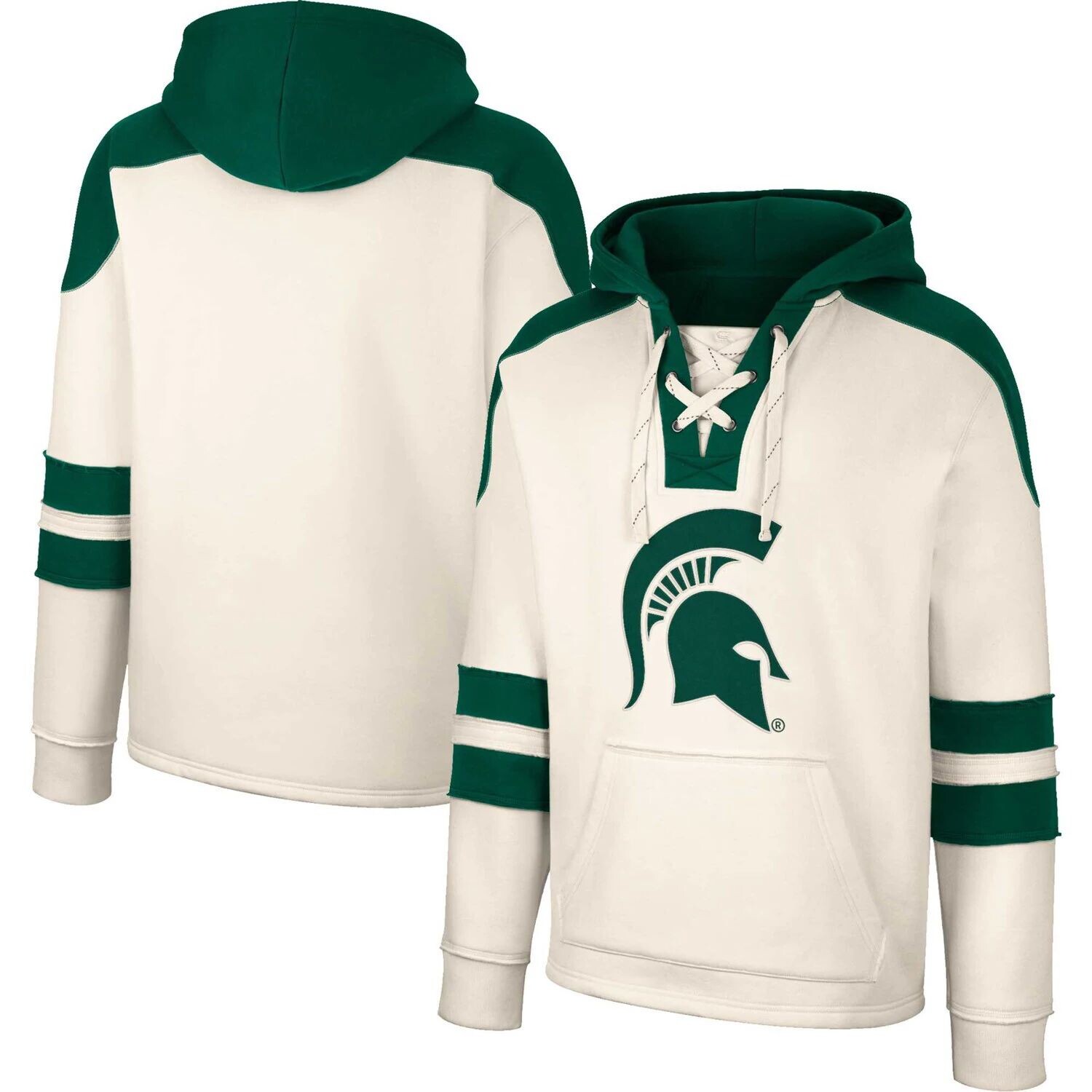

Мужской кремовый пуловер Michigan State Spartans на шнуровке 4.0 Vintage с капюшоном Colosseum, Бежевый, Мужской кремовый пуловер Michigan State Spartans на шнуровке 4.0 Vintage с капюшоном Colosseum