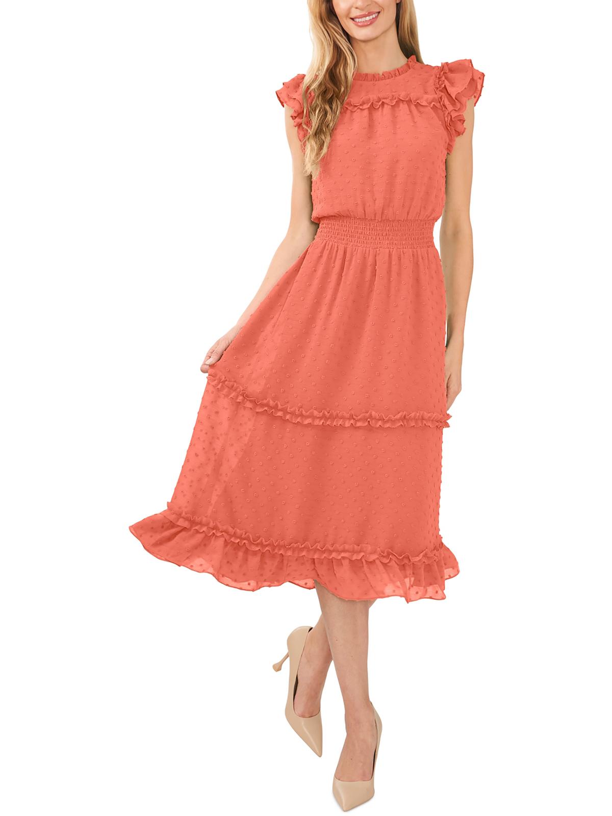 

Женское платье миди в горошек на щиколотку CeCe, цвет cameo coral