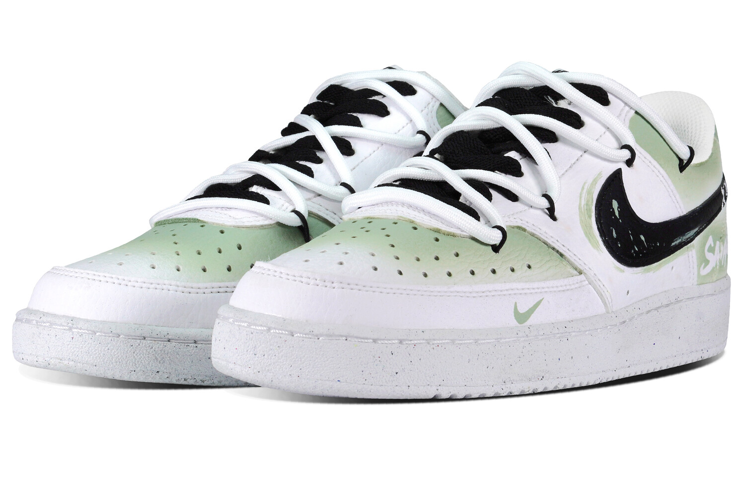 

Кроссовки Nike Court Vision 1 Skateboarding Shoes Women's Low-top White/green, зеленый