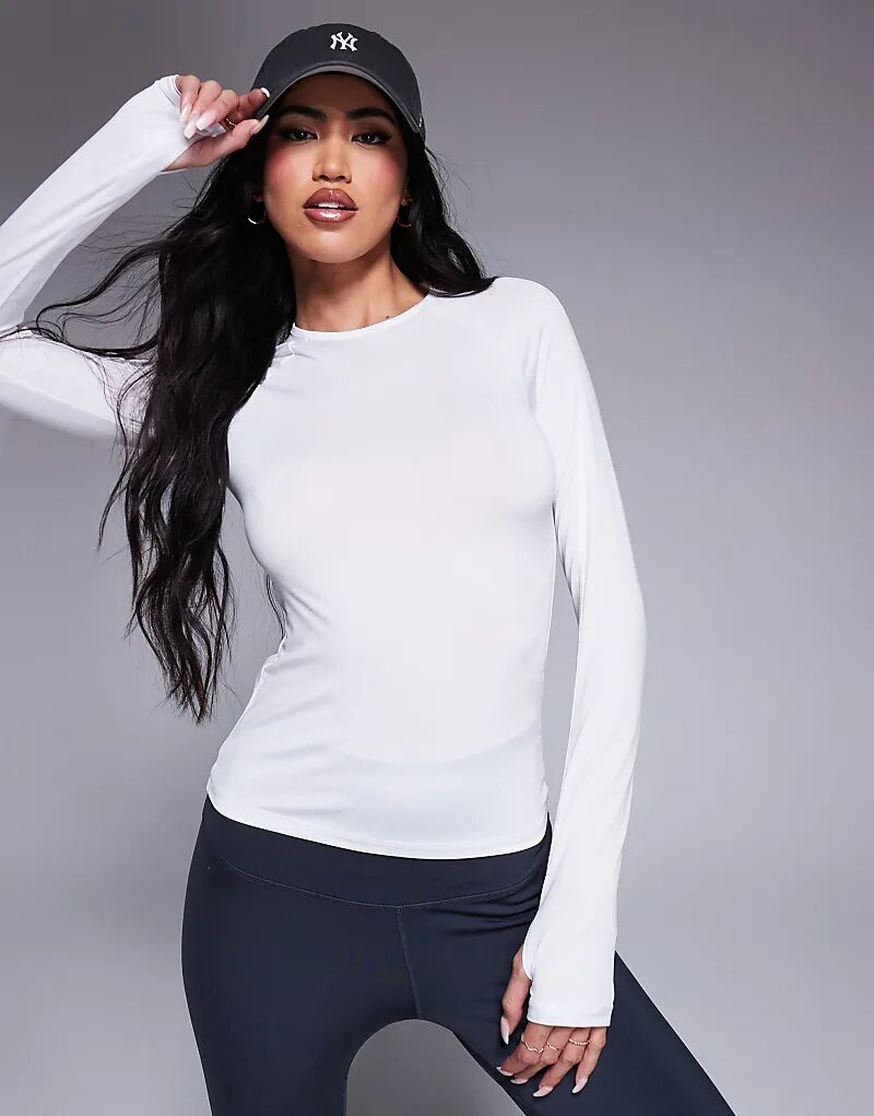 

Футболка Icon slim fit active с длинными рукавами белого цвета ASOS 4505