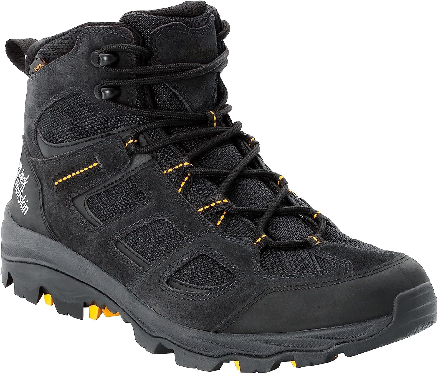 Мужские походные ботинки Jack Wolfskin Vojo 3 Texapore Mid M, черный/желтый — фото 3