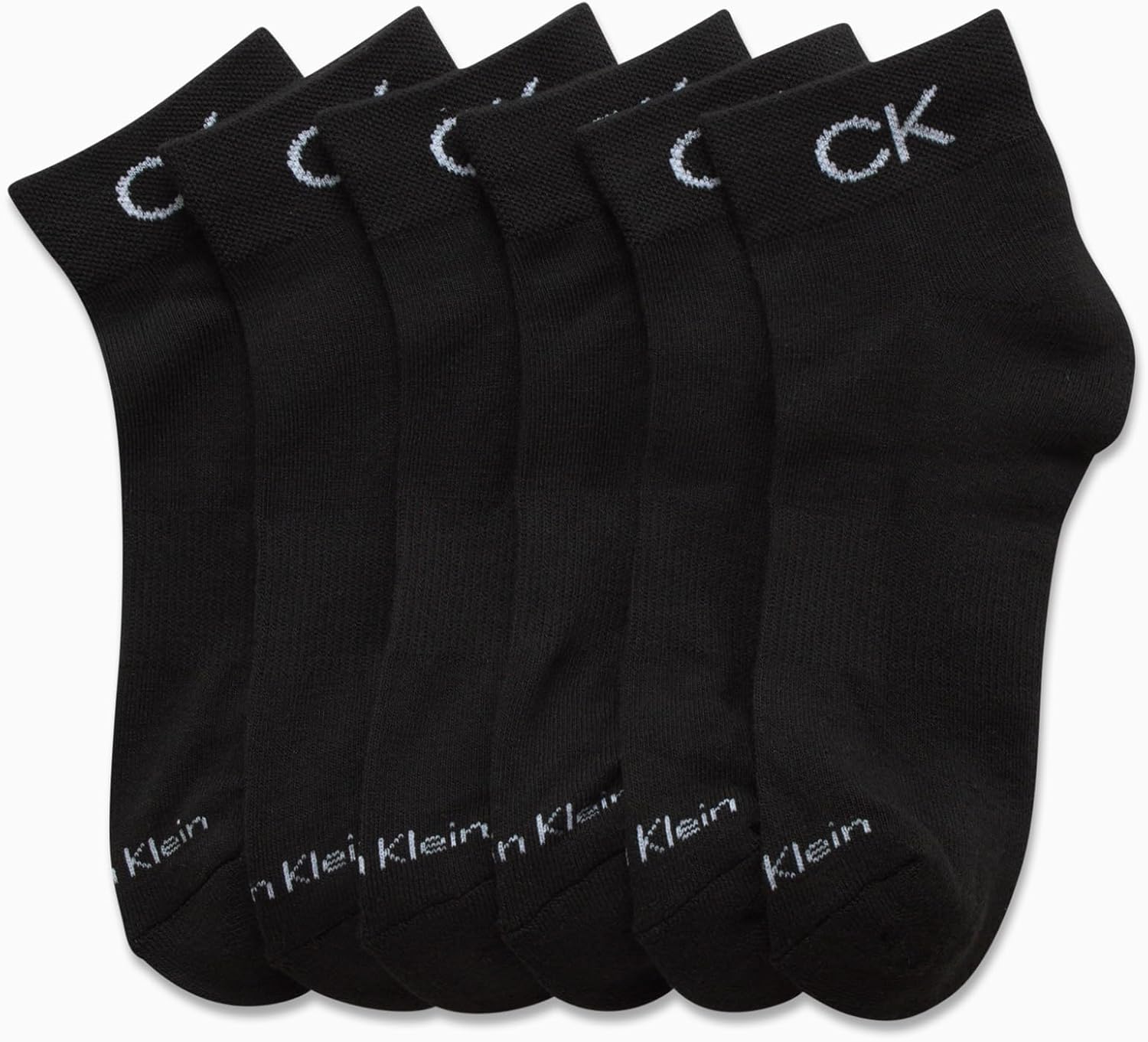 Носки Calvin Klein Boys Quarter Socks - 6 упаковок комфортных эластичных носков с мягкой подкладкой для мальчиков., Black — фото 4
