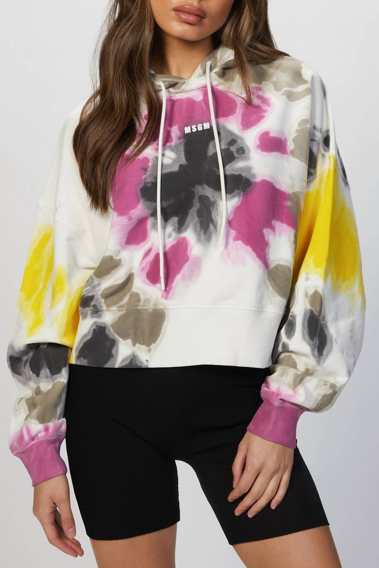 

Толстовка с капюшоном Tie-Dye в белом цвете Multi MSGM