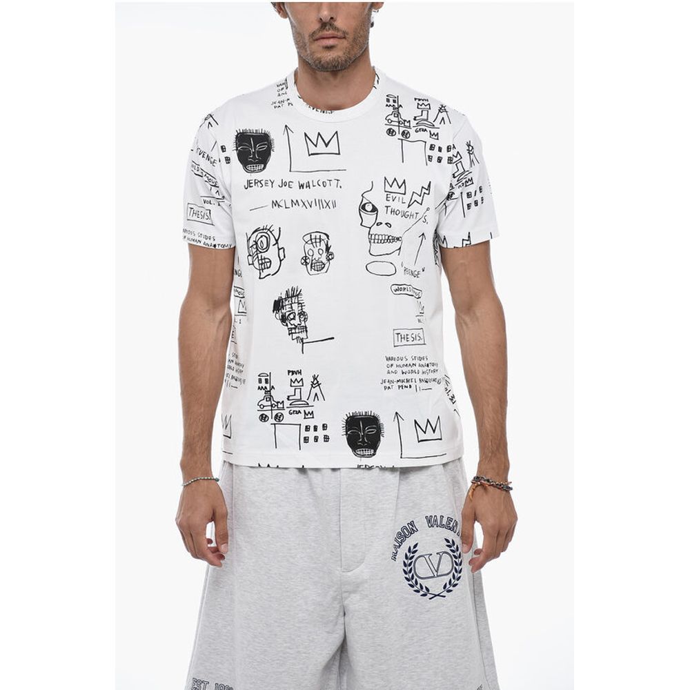 

Футболка с круглым вырезом и принтом Баския Junya Watanabe, Black and White