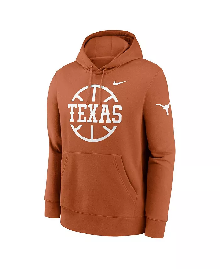 Мужской баскетбольный худи с капюшоном Texas Longhorns Icon Club Fleece цвета техасского оранжевого Nike — фото 2
