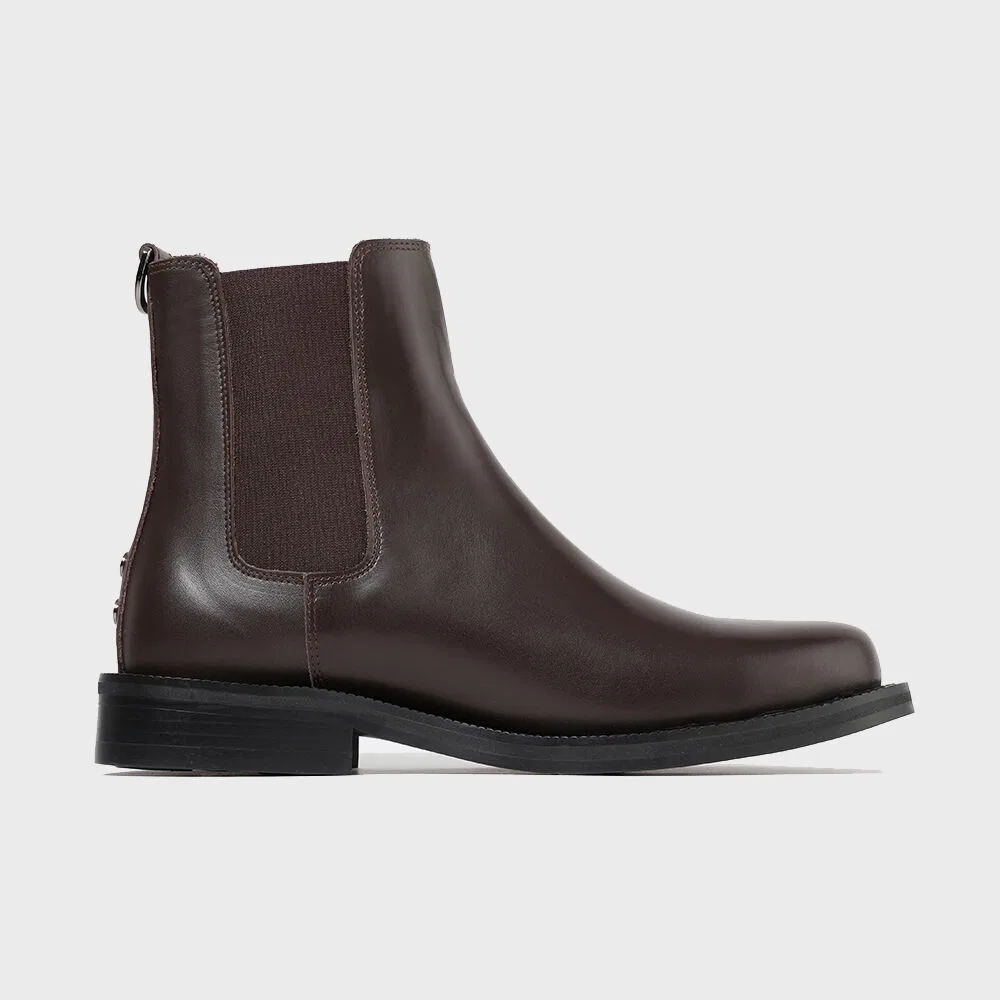 Мужские челси с плоским круглым носком и подошвой Vibram, коричневые, от Firenze.A — фото 3