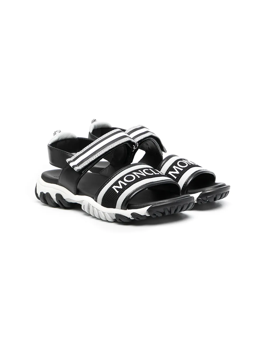 

Сандалии с ремешками и логотипом Moncler Enfant, черный