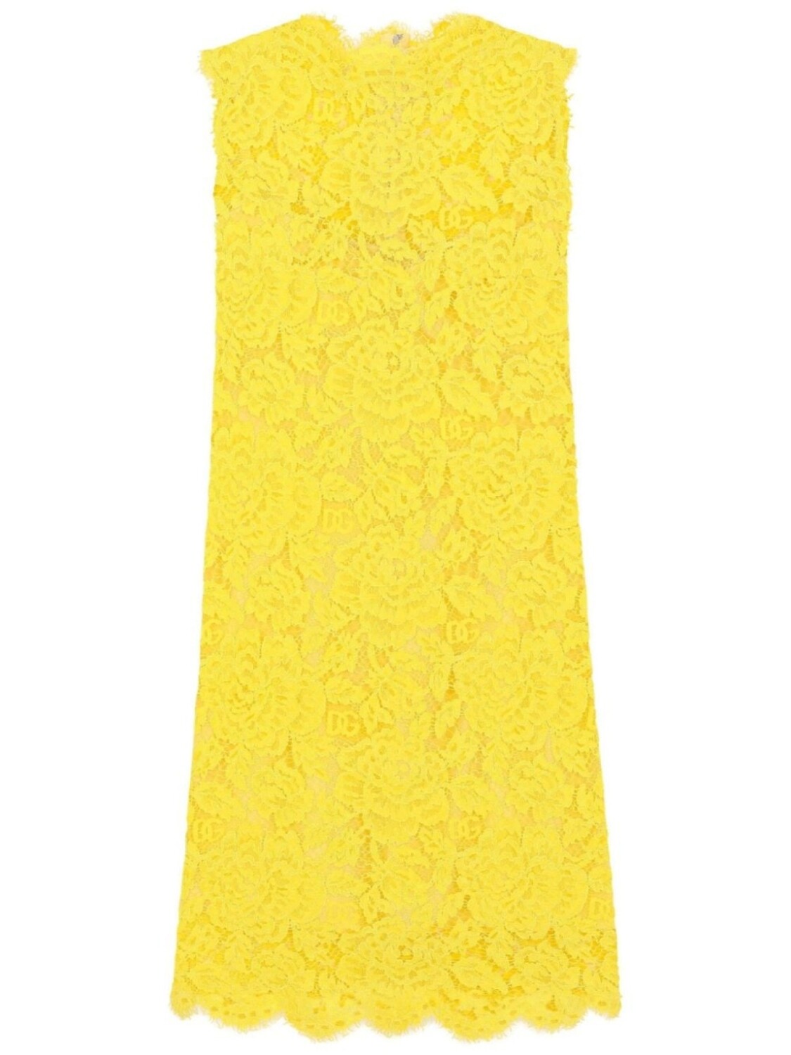 

Dolce & Gabbana платье мини с кружевом, желтый