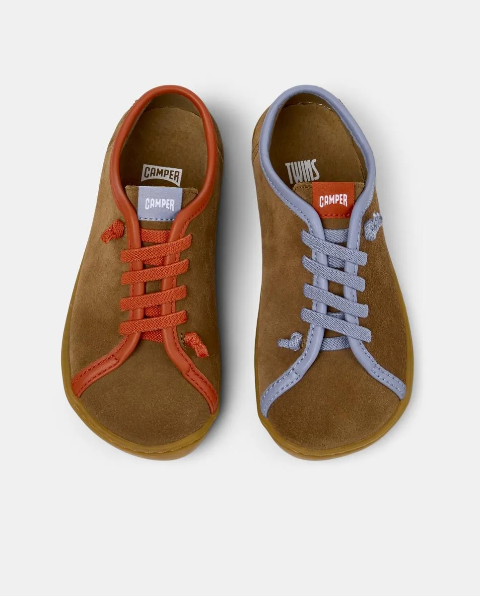 Детские кроссовки Camper Peu Cami Twins, кожаные, коричневые — фото 2