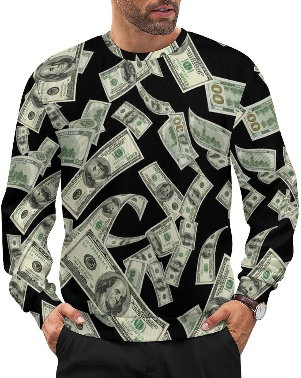 

Мужской свитер свободного кроя с длинными рукавами Meaudiwes