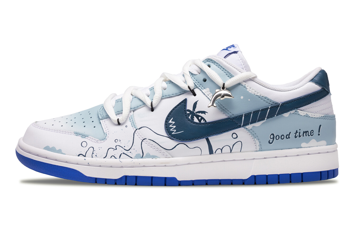 

Кроссовки Nike Dunk Skateboarding Shoes Men Low-top Blue/white/gray, синий