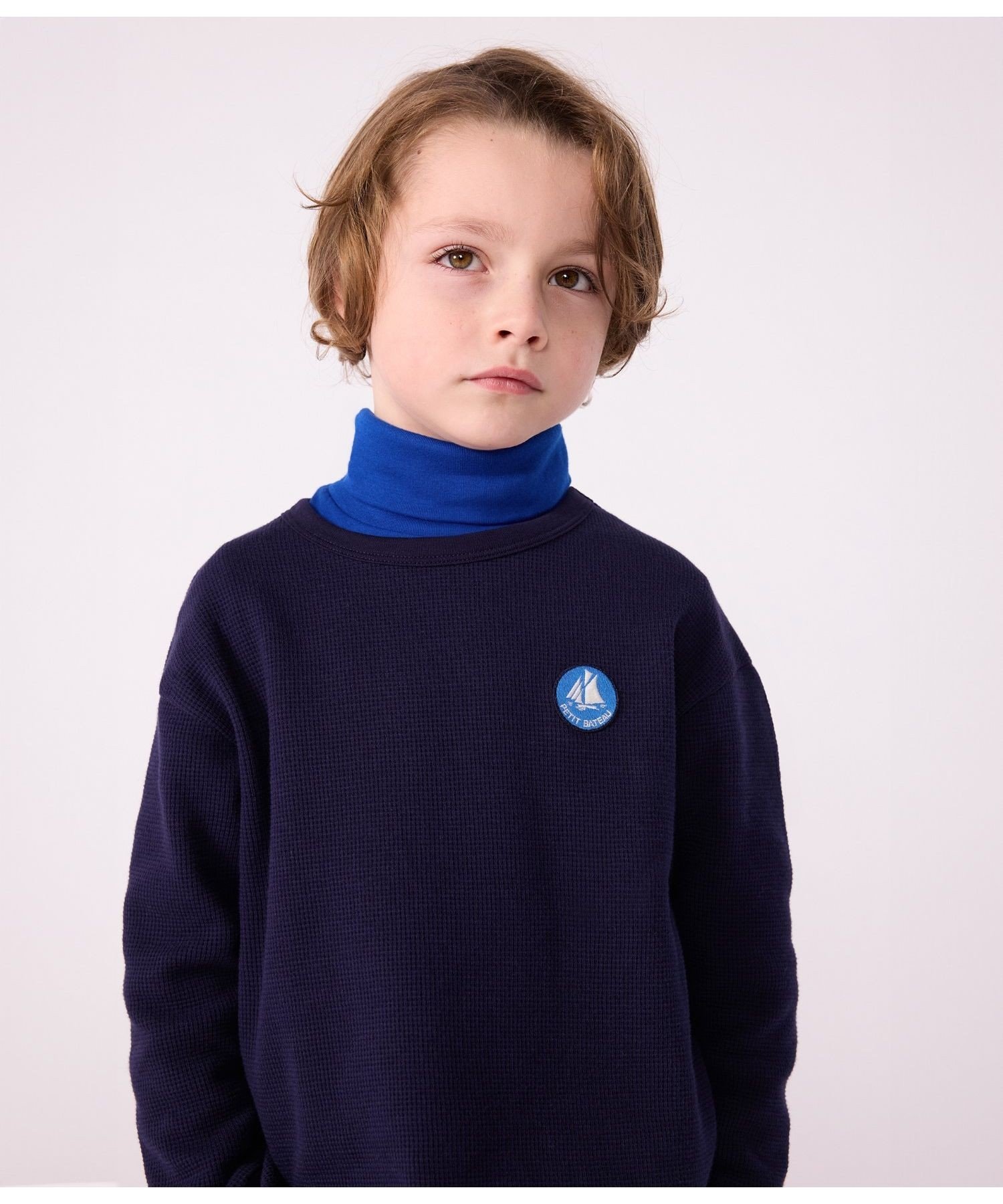 Футболка с длинными рукавами PETIT BATEAU, Blue — фото 4
