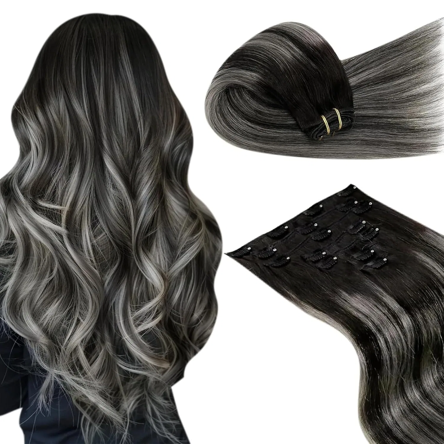 Наращивание волос на заколках LaaVoo Remy Human Hair Balayage Laavoo