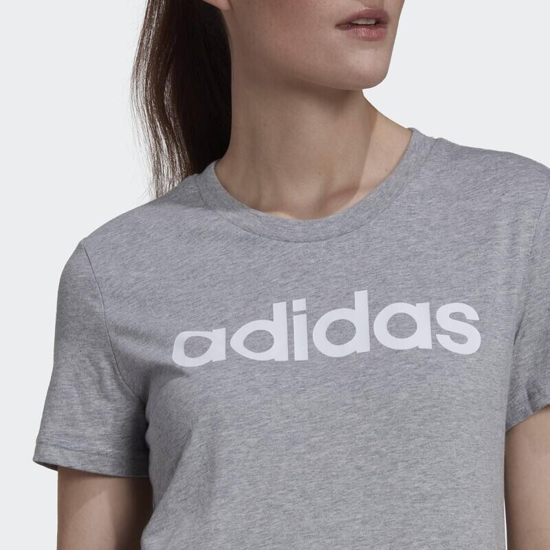 Спортивная футболка Adidas, цвет grau/weiss — фото 4