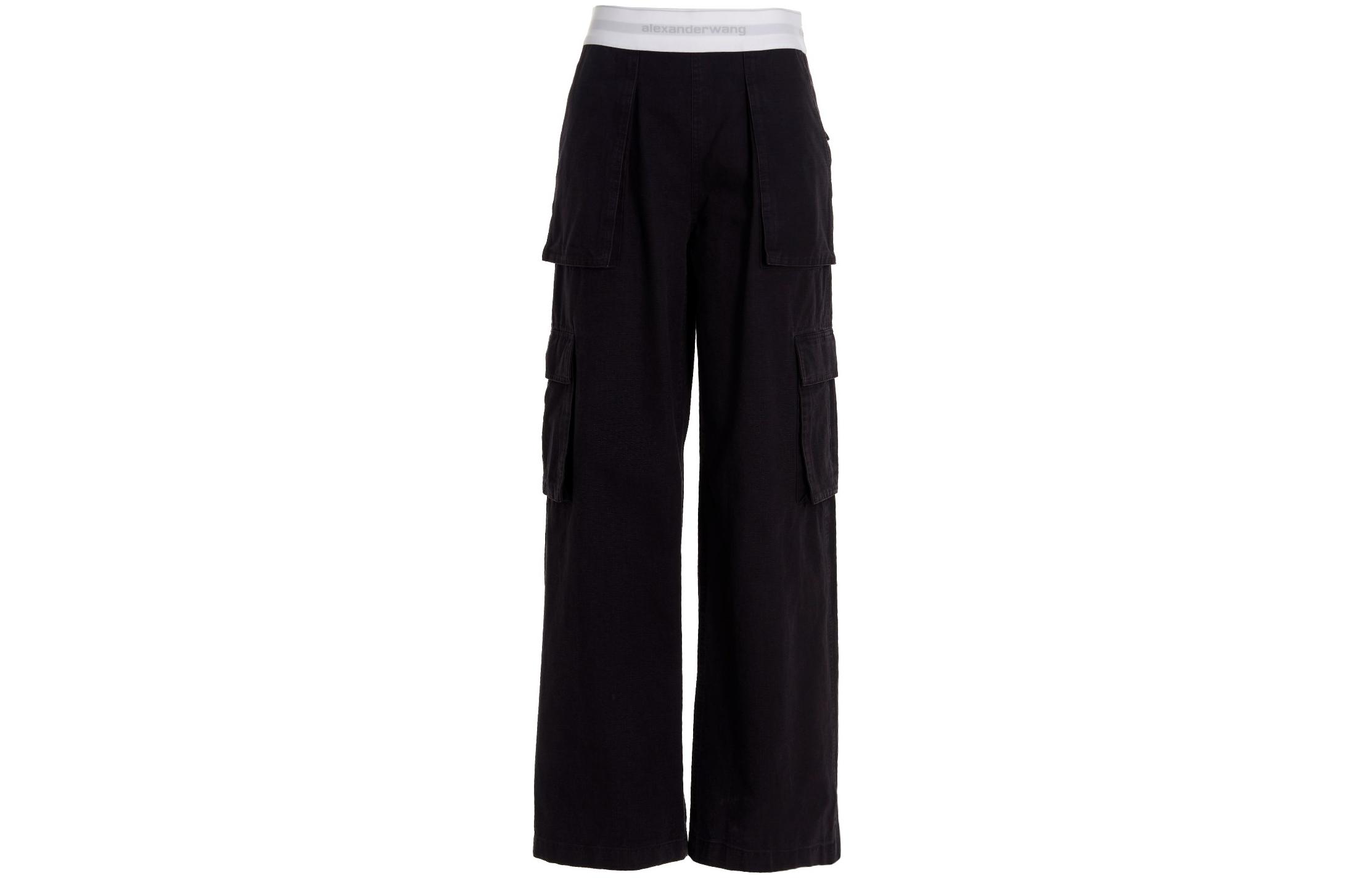 

Широкие хлопковые брюки-карго Alexander Wang, черный