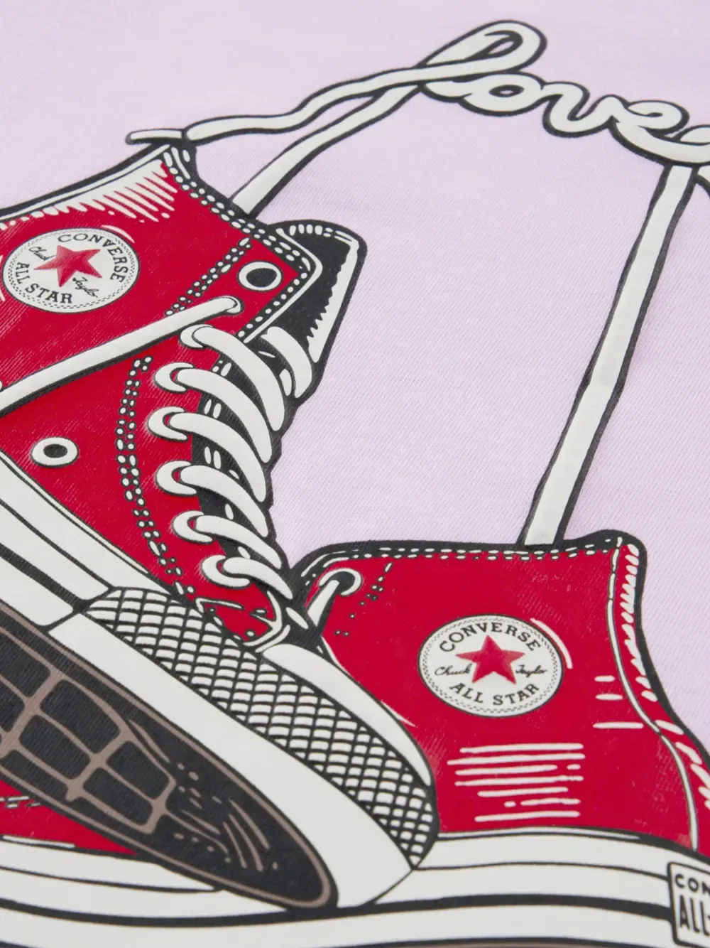 Футболка с повязкой в виде сердца Converse Kids, фиолетовый — фото 3