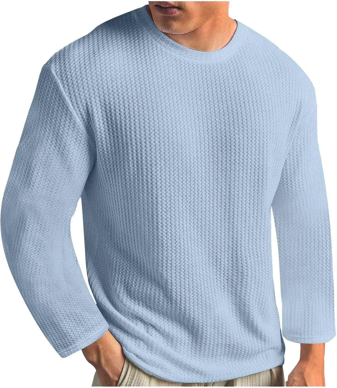 

Мужской свитер-пуловер с длинным рукавом, легкий, облегающий