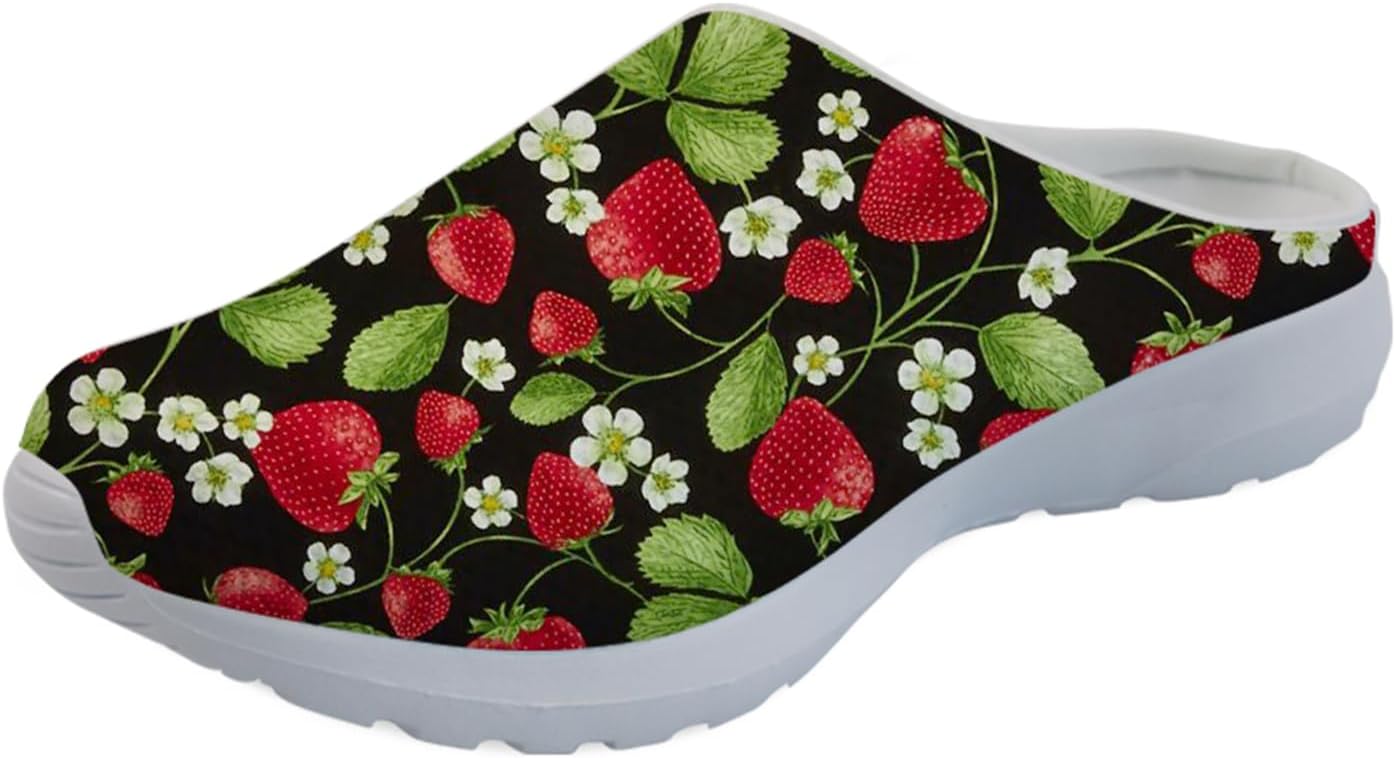 

GLENLCWE Blue Dolphin Butterfly Мужские садовые сабо, женские слоги с мягкой сеткой Mules Сандалии для ходьбы Легкая обувь для медсестры, красный