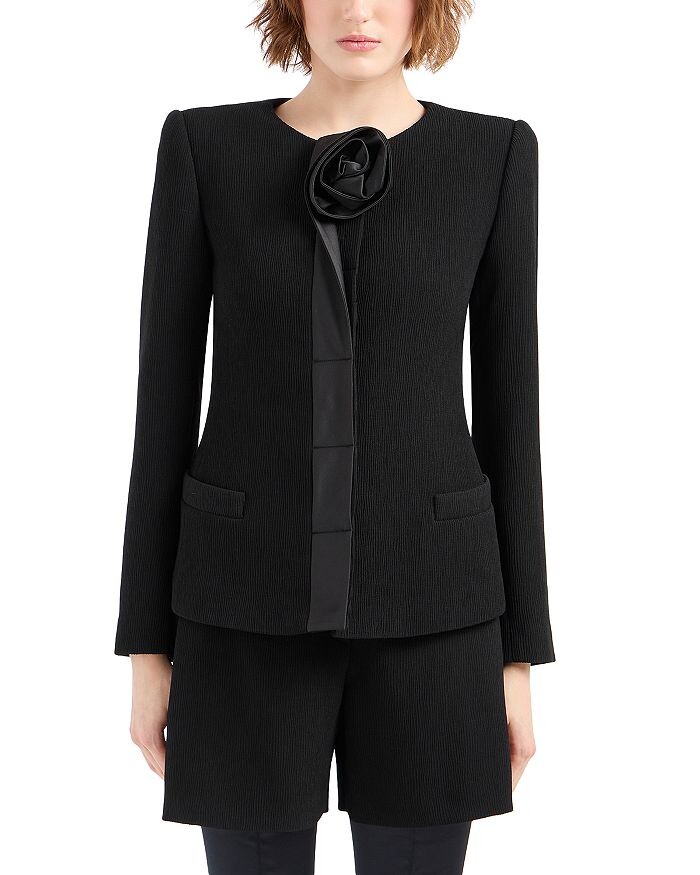 

Жакет Emporio Armani Rosette из эластичной технической ткани, черный