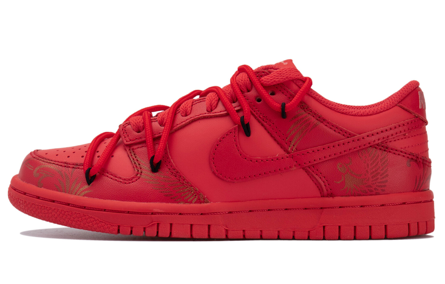 

Кроссовки Nike Dunk Skateboarding Shoes Women's Low-top Red/Gold, красный