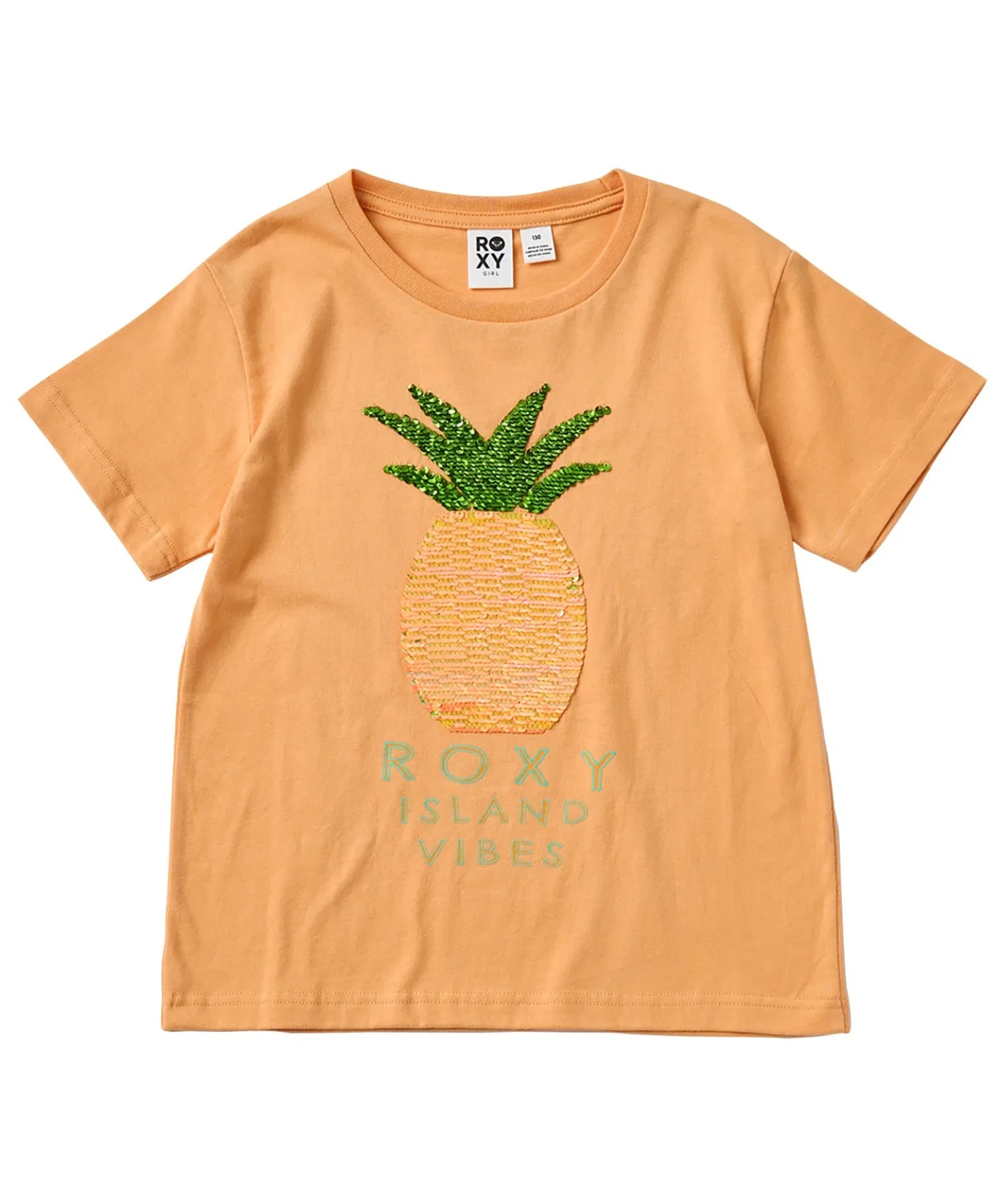 Детская футболка ROXY MINI ISLAND VIBES с коротким рукавом и пайетками