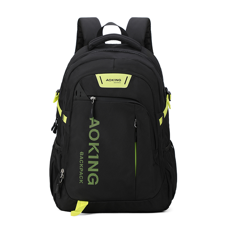 

AOKING Большой унисекс рюкзак разноцветный, Black & Neon Green