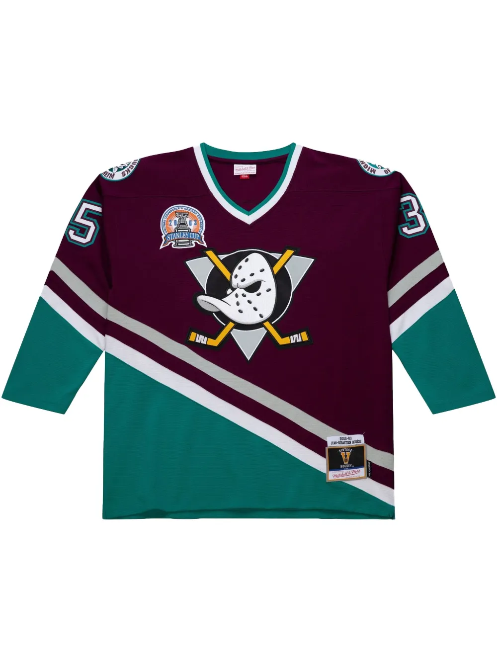 

Топ Anaheim Ducks 2002/03 Jean-Sebastien Giguere Power Play Mitchell & Ness, фиолетовый