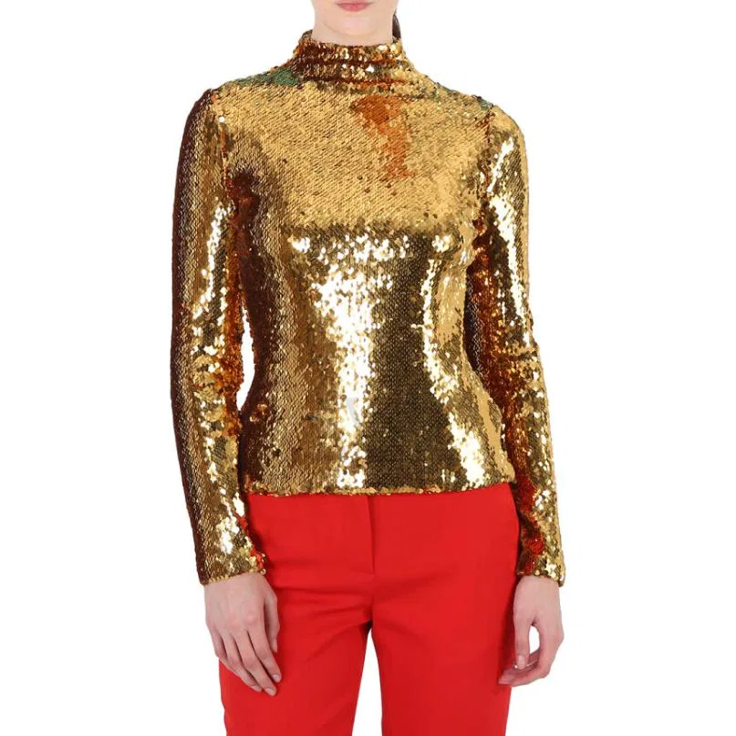 Футболка женская Burberry Gold Stand Collar, прямой крой
