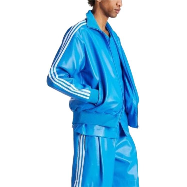 Куртка Adidas Originals Deportiva Addicoolor 3 stripes Synthetic skin, голубой — фото 4