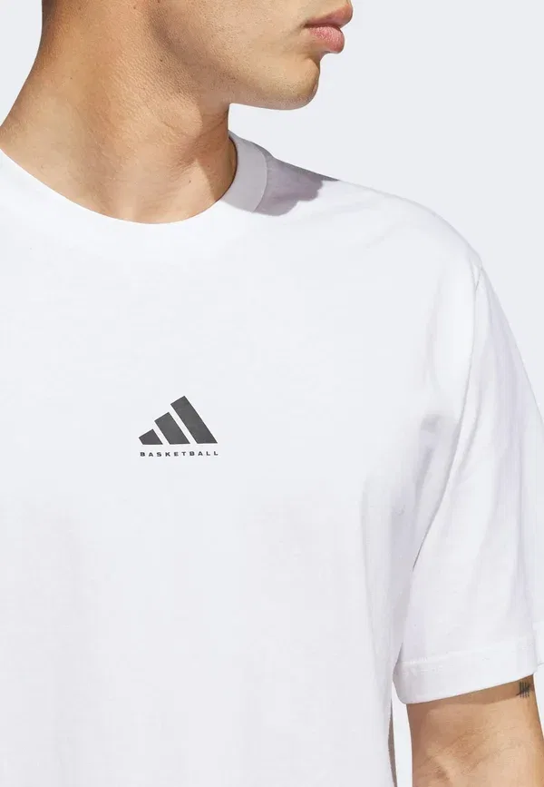 Футболка базовая Adidas Performance Bb found tee basic, белый черный — фото 3