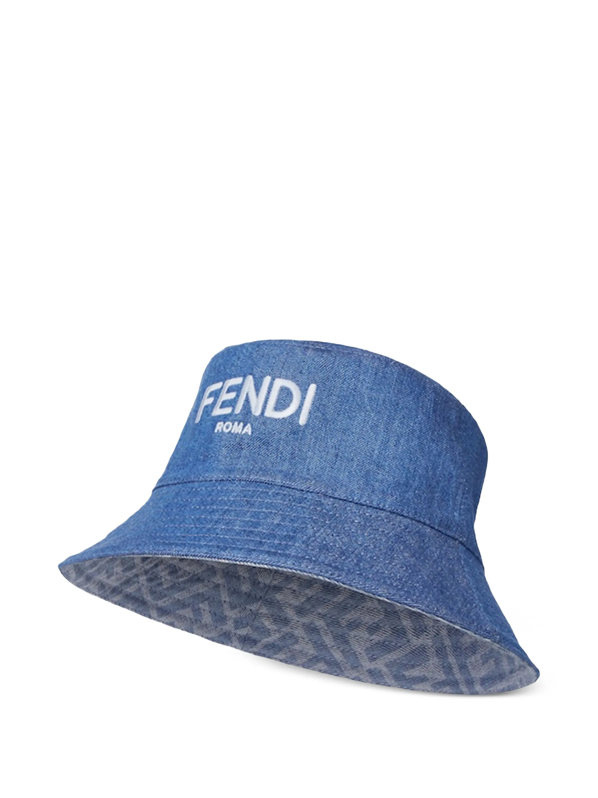 

Джинсовая панама с узором FF Fendi Kids, синий