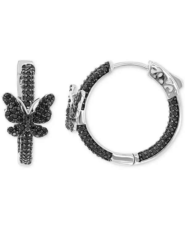 

Серьги-Кольца с черной шпинелью (1,625 карата) из стерлингового серебра Macy'S, silver