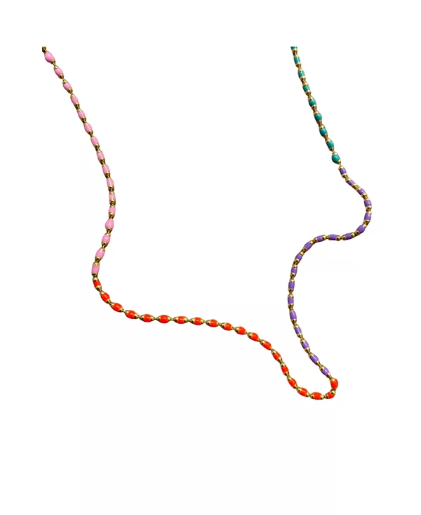 

Ожерелье из стерлингового серебра с эмалированными бусинами и разноцветной радугой Spero London, gold