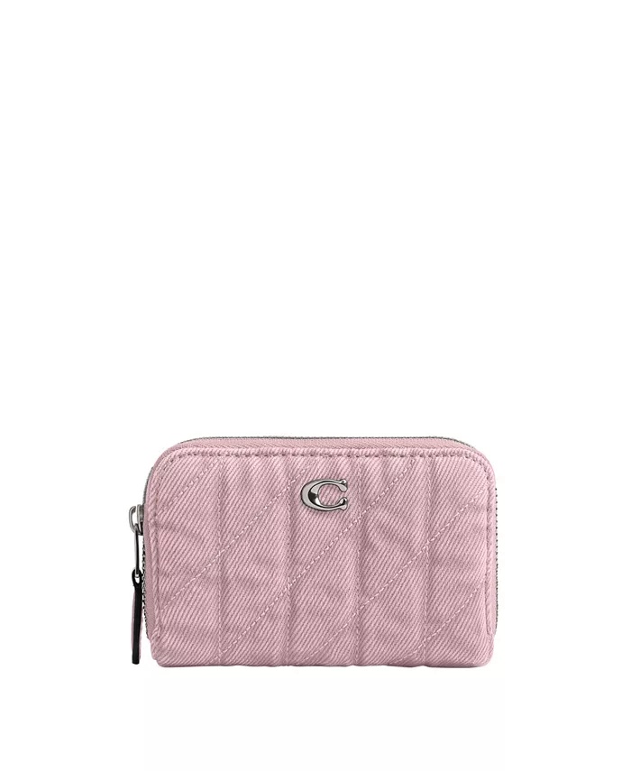 

Джинсовый универсальный кошелек на молнии Essential Zip Around Card Case Wallet COACH, розовый