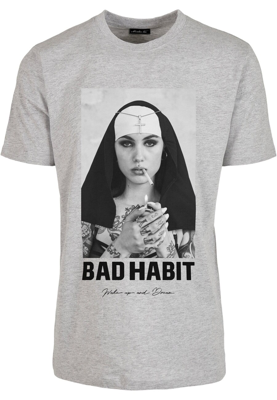 

Рубашка Mister Tee Bad Habit, цвет Grey/mottled grey