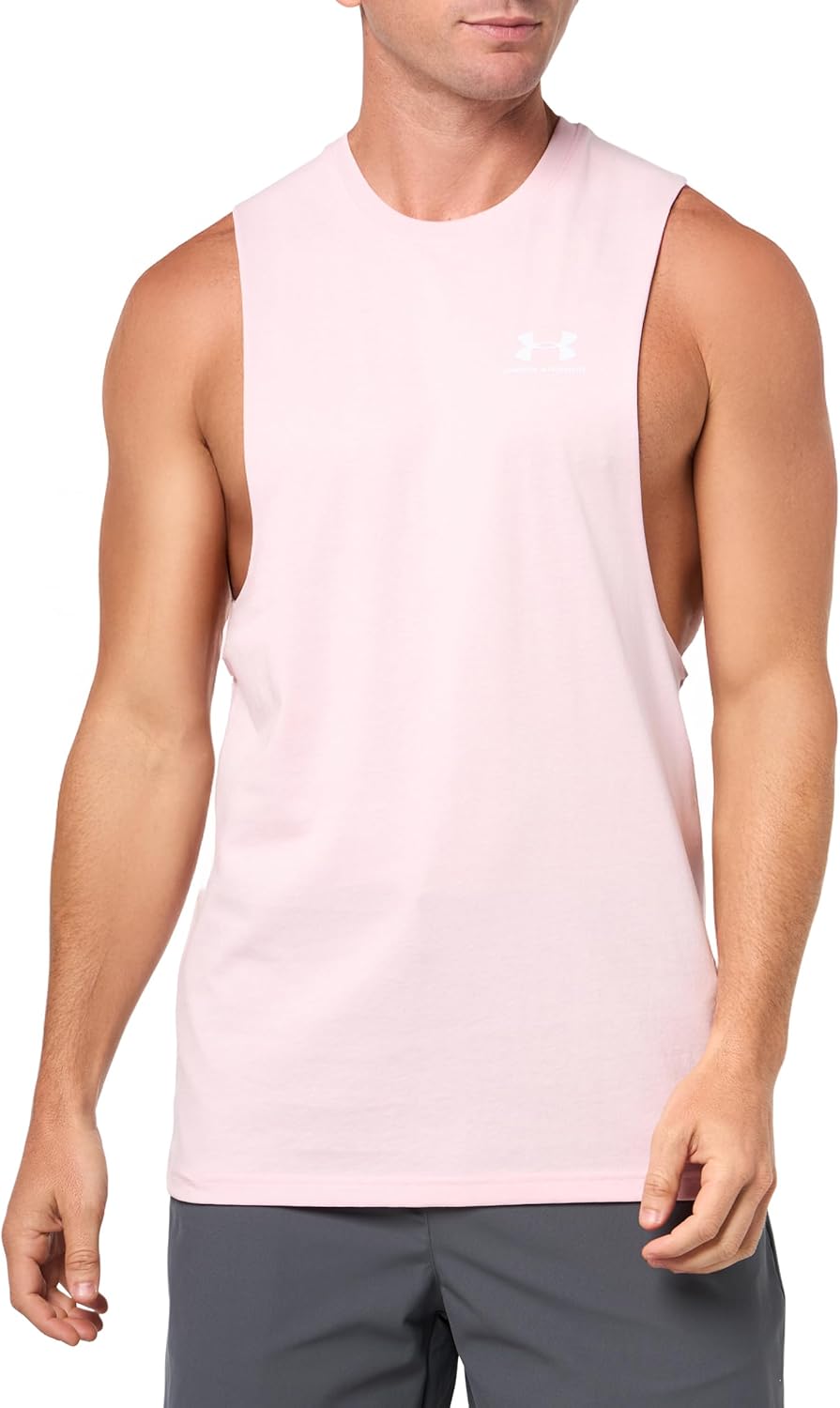 

Мужская спортивная футболка Under Armour с обрезанной левой частью груди, (647) Prime Pink/White, Белый, Мужская спортивная футболка Under Armour с обрезанной левой частью груди, (647) Prime Pink/White