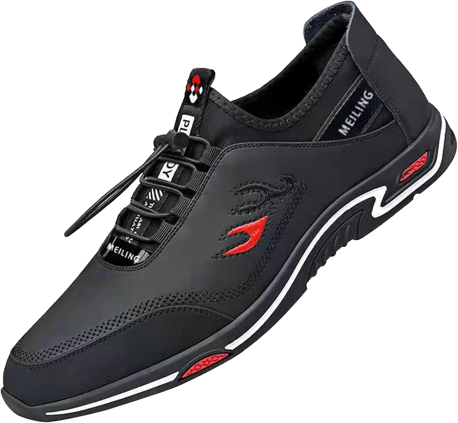 

Мужские кроссовки на шнуровке с широкой посадкой, поддержкой свода стопы, ортопедические, легкие, дышащие, низкие, с амортизацией, удобные, без застежки, рабочие Generic, черный