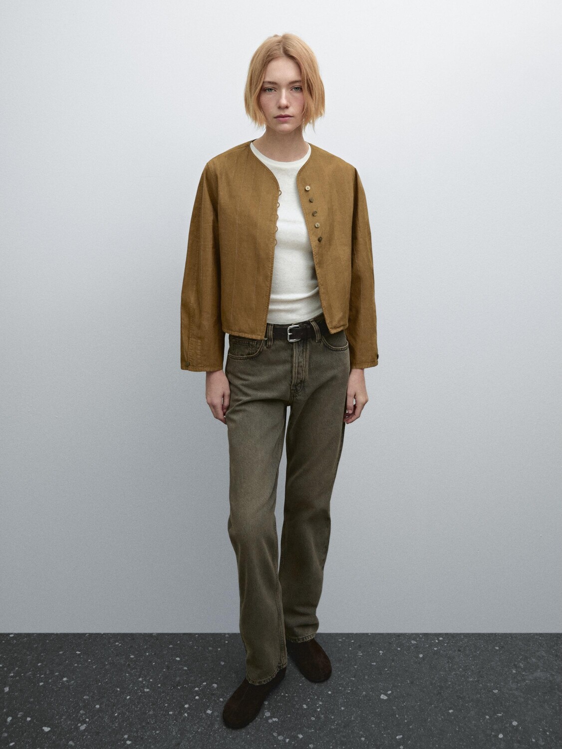 

Полосатый жакет с пуговицами Massimo Dutti, желтый