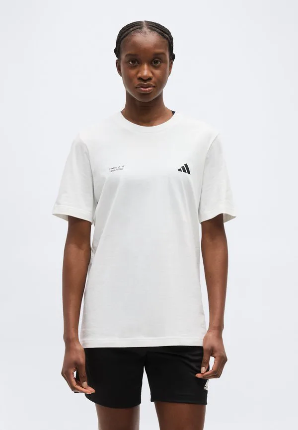 Футболка с графическим принтом футбольного слогана Adidas Performance, White — фото 3