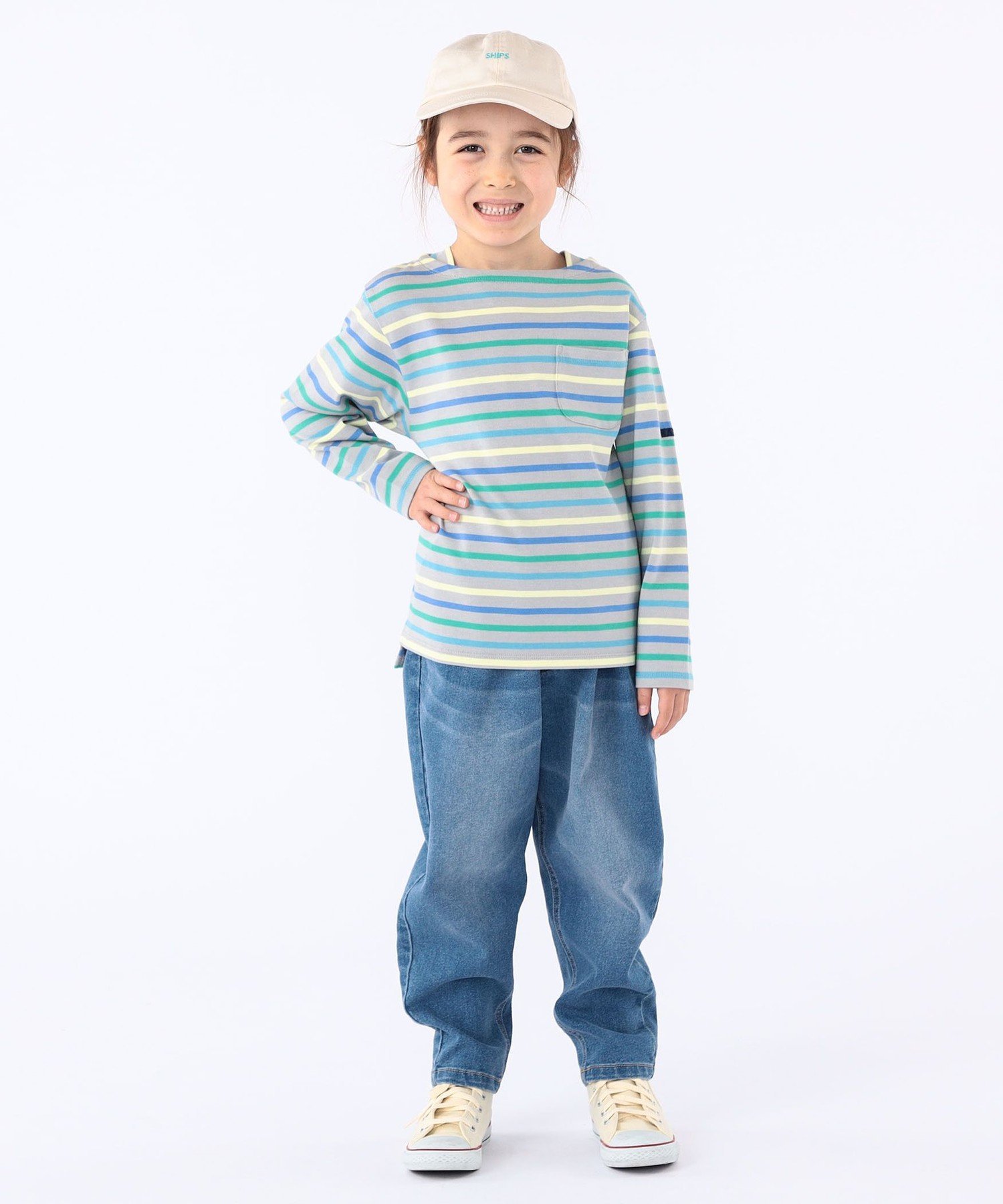Детская футболка с длинным рукавом в полоску (100–130 см) SHIPS KIDS, Gray — фото 3