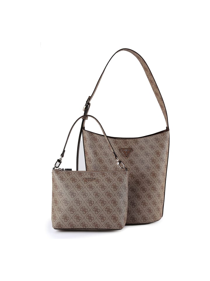 

Guess Сумка через плечо Meridian 24 см, цвет латте, с логотипом