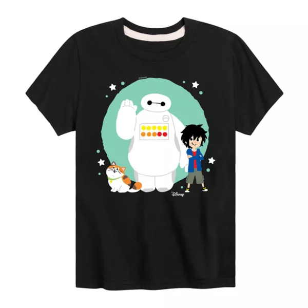 

Футболка с принтом Baymax, Хиро и Мочи для мальчиков 8-20 Disney, черный