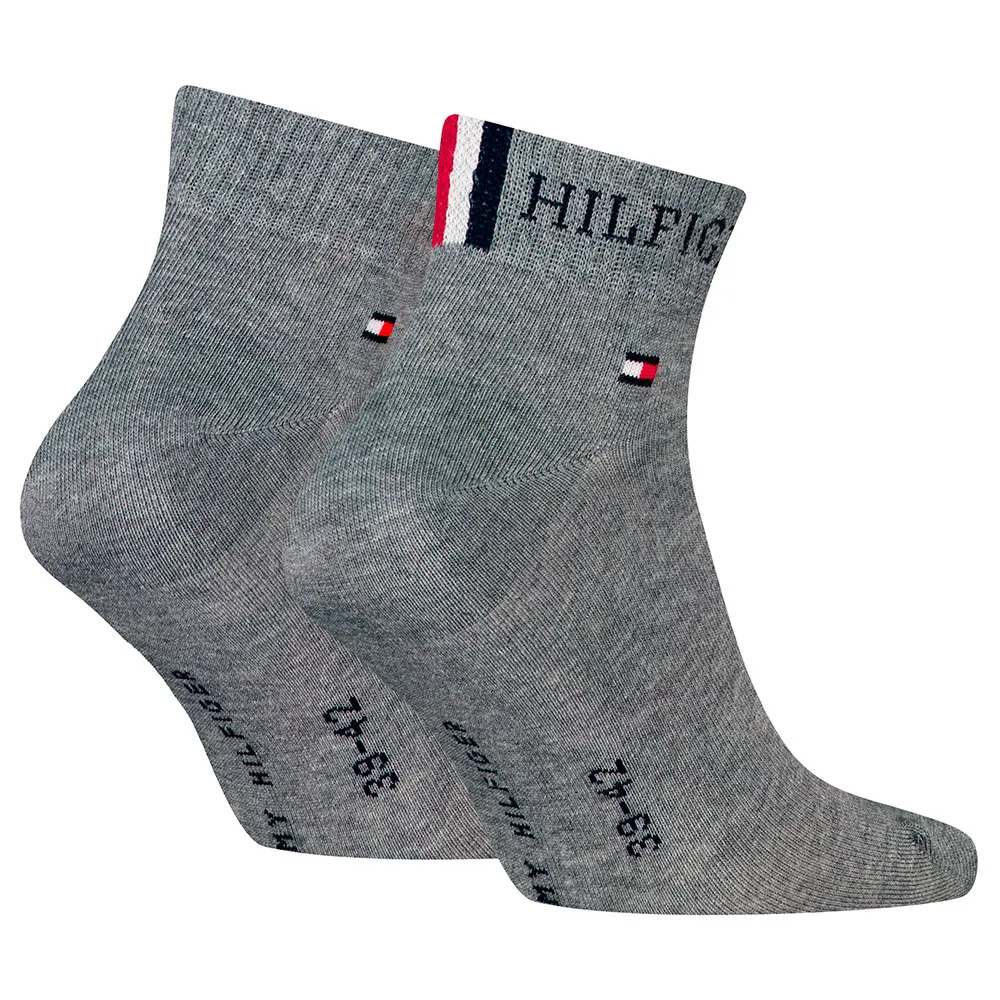 Носки 2 шт Tommy Hilfiger Quarter, серый — фото 2