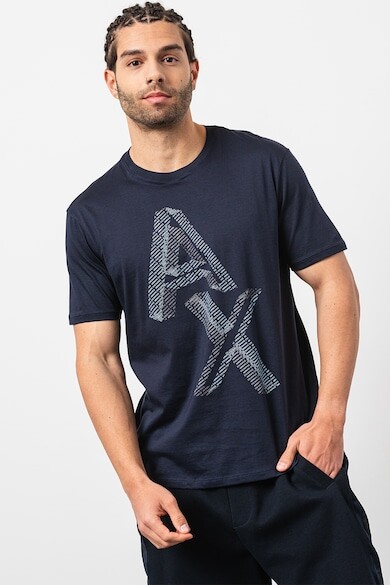 

Футболка с увеличенным логотипом ARMANI EXCHANGE, темно-синий