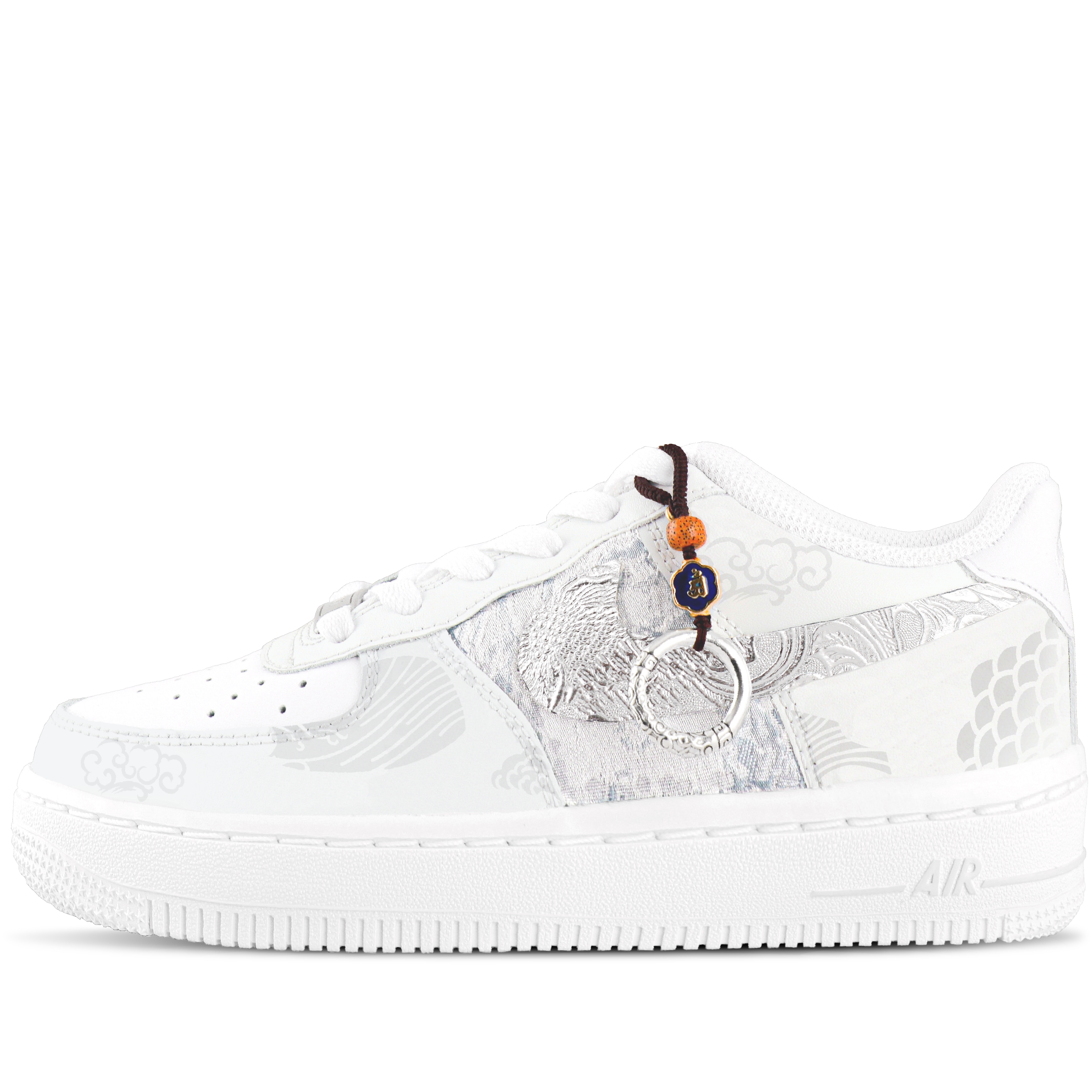 

Детские кроссовки для скейтбординга Air Force 1 для начальной школы Nike, серебряный/серый